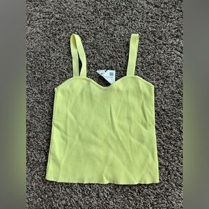 Zara Lime Gree  Yellow Ribbed Camisole